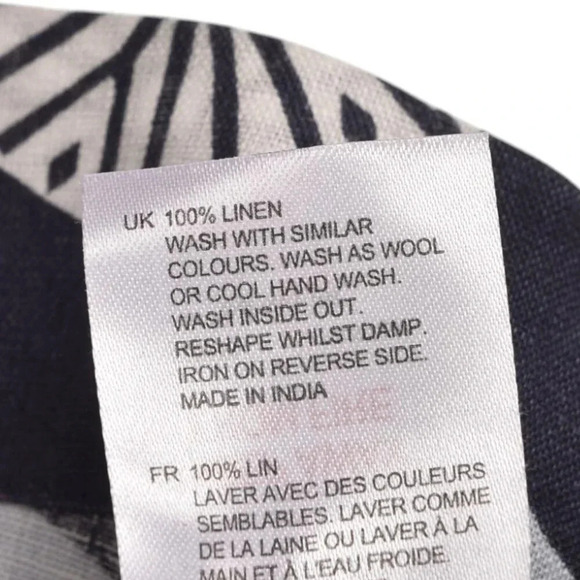 White Stuff Linen Tunic Top Shirt Blue Polka Dot Floral Size 6 - Picture 10 of 12